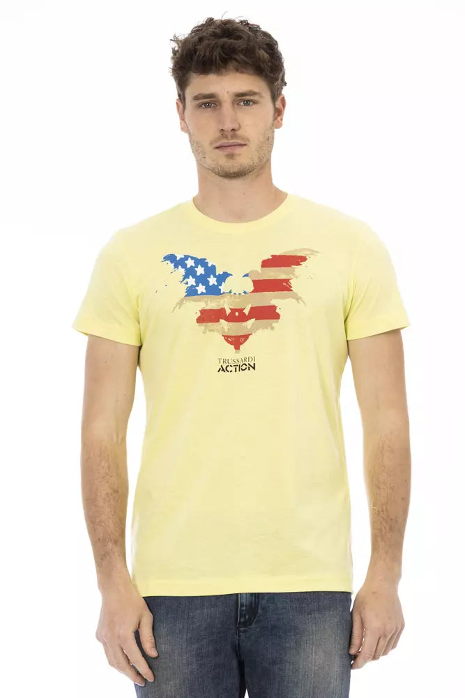 Camiseta de algodón amarilla para hombre Trussardi Action