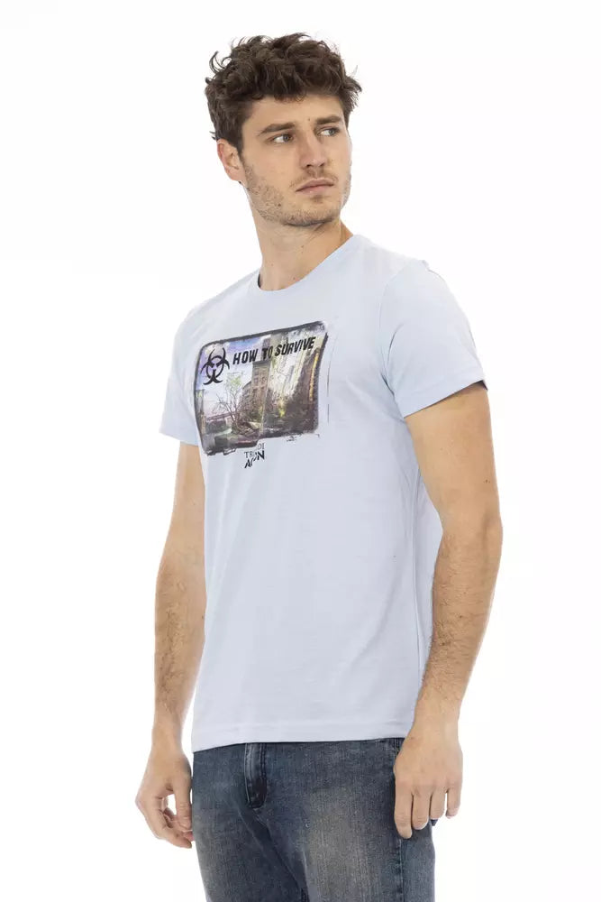 Camiseta Trussardi Action de algodón azul claro para hombre