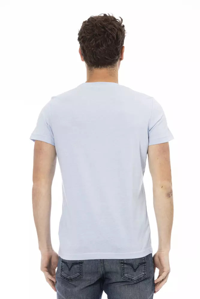 Camiseta Trussardi Action de algodón azul claro para hombre