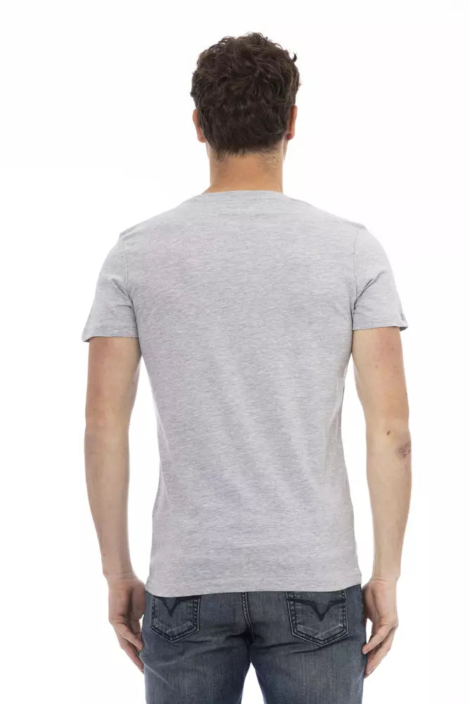 Camiseta de algodón gris Trussardi Action para hombre