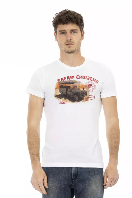 Camiseta de algodón blanca para hombre Trussardi Action