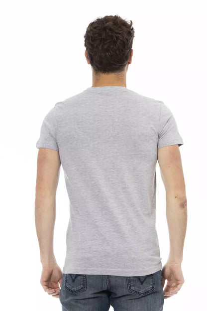 Camiseta de algodón gris Trussardi Action para hombre