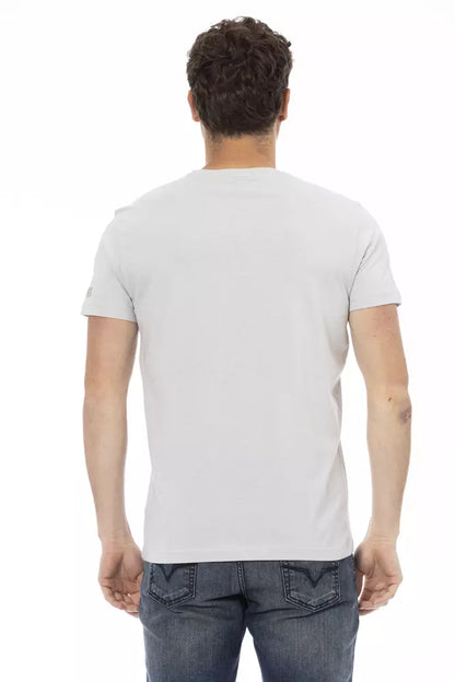 Camiseta de algodón gris Trussardi Action para hombre