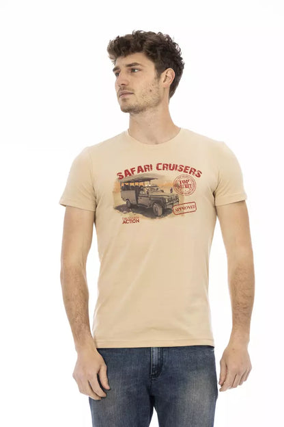 Camiseta de algodón beige para hombre Trussardi Action