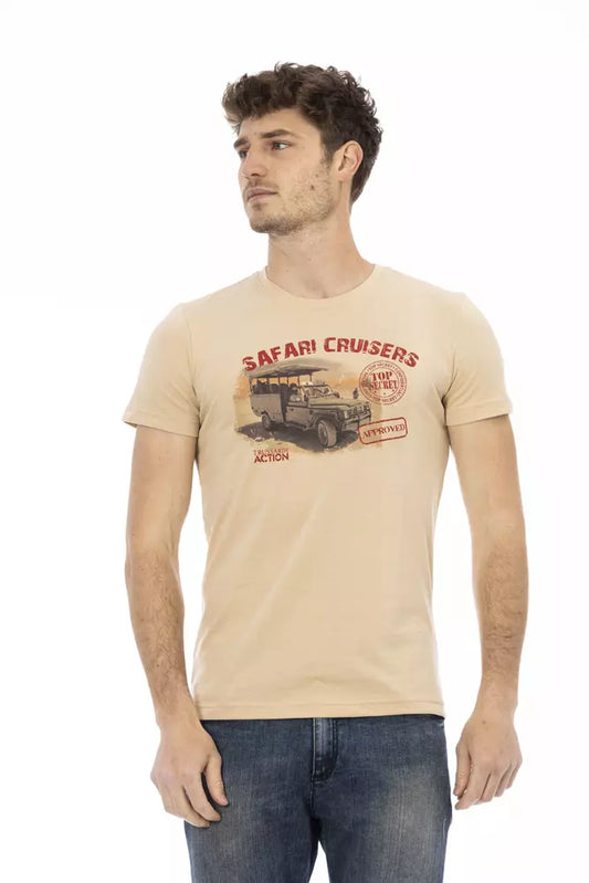 Camiseta de algodón beige para hombre Trussardi Action