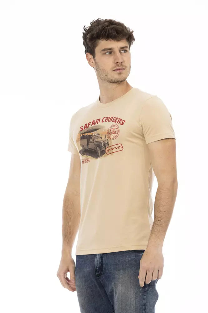 Camiseta de algodón beige para hombre Trussardi Action
