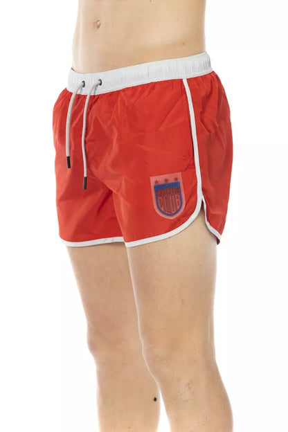 Bikkembergs Red Polyester Men Swim Short