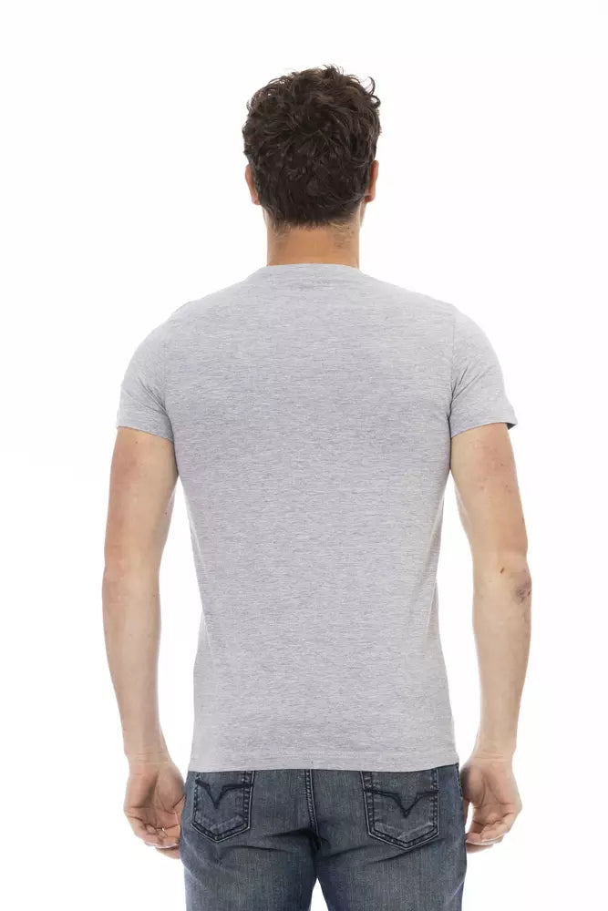 Camiseta de algodón gris Trussardi Action para hombre