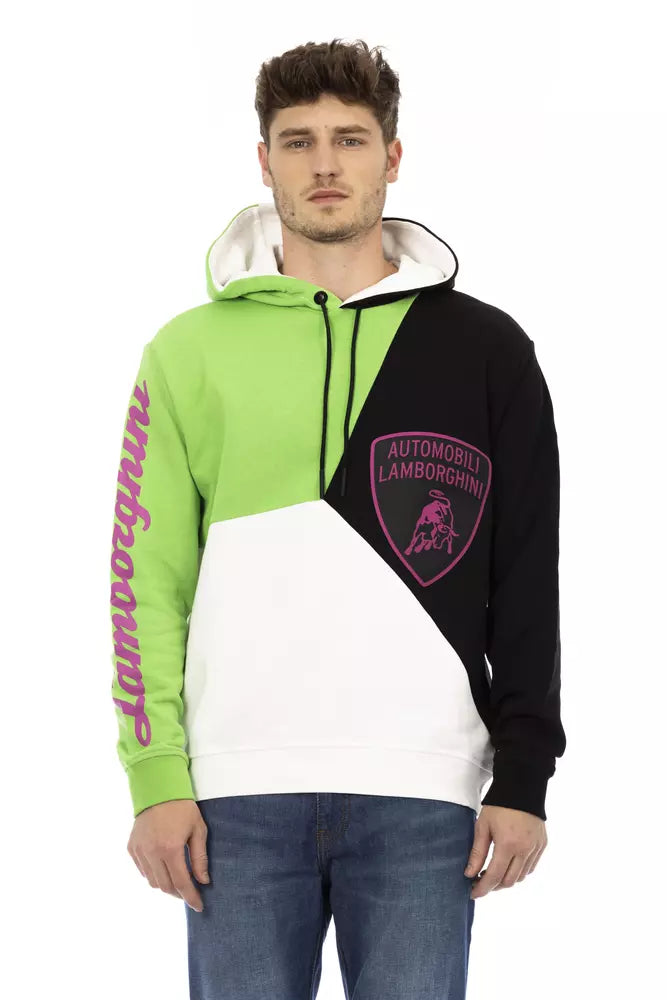 Sudadera con capucha de algodón blanco para hombre de Automobili Lamborghini