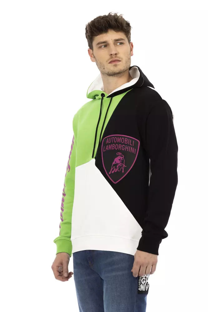 Sudadera con capucha de algodón blanco para hombre de Automobili Lamborghini