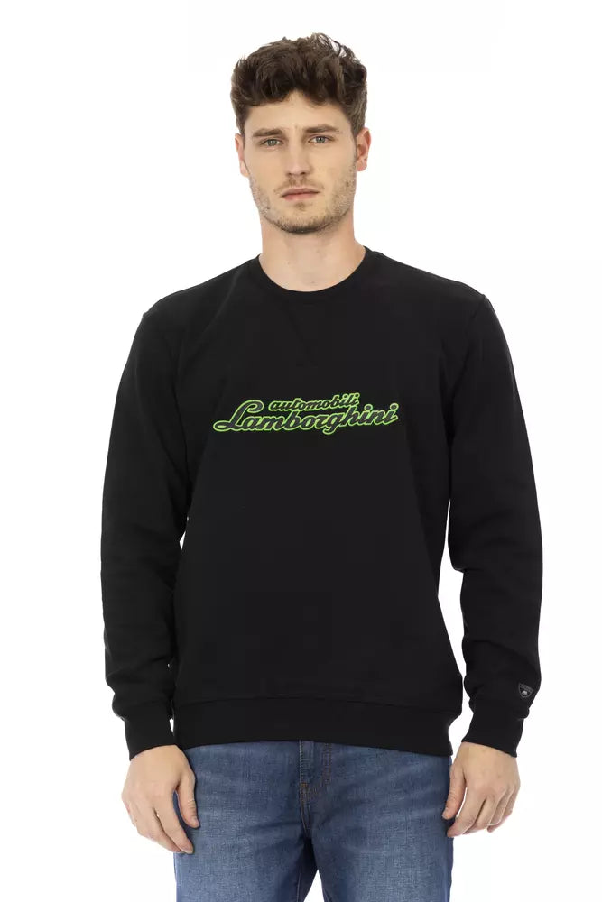 Suéter de algodón negro para hombre de Automobili Lamborghini