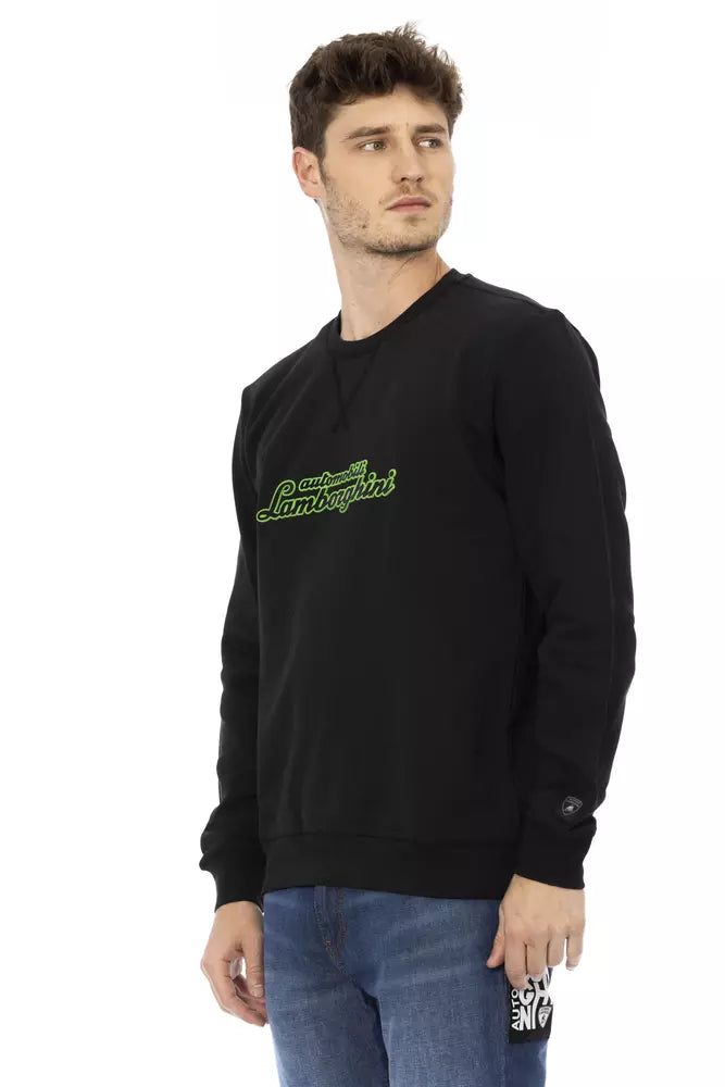 Suéter de algodón negro para hombre de Automobili Lamborghini