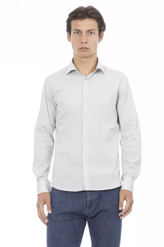 Camisa de algodón gris Baldinini Trend para hombre