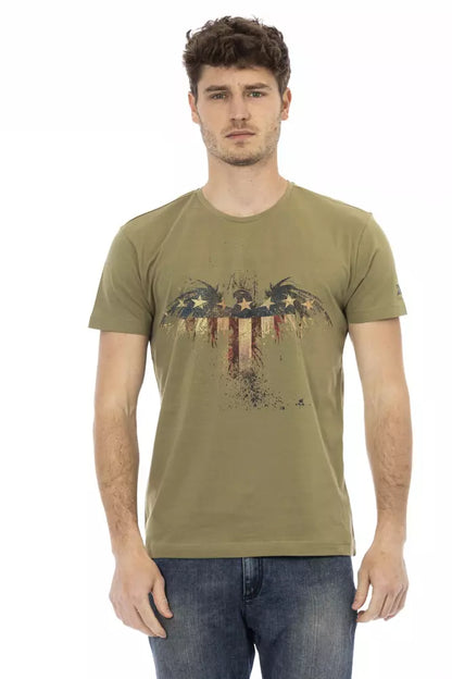 Camiseta de algodón verde Action de Trussardi para hombre
