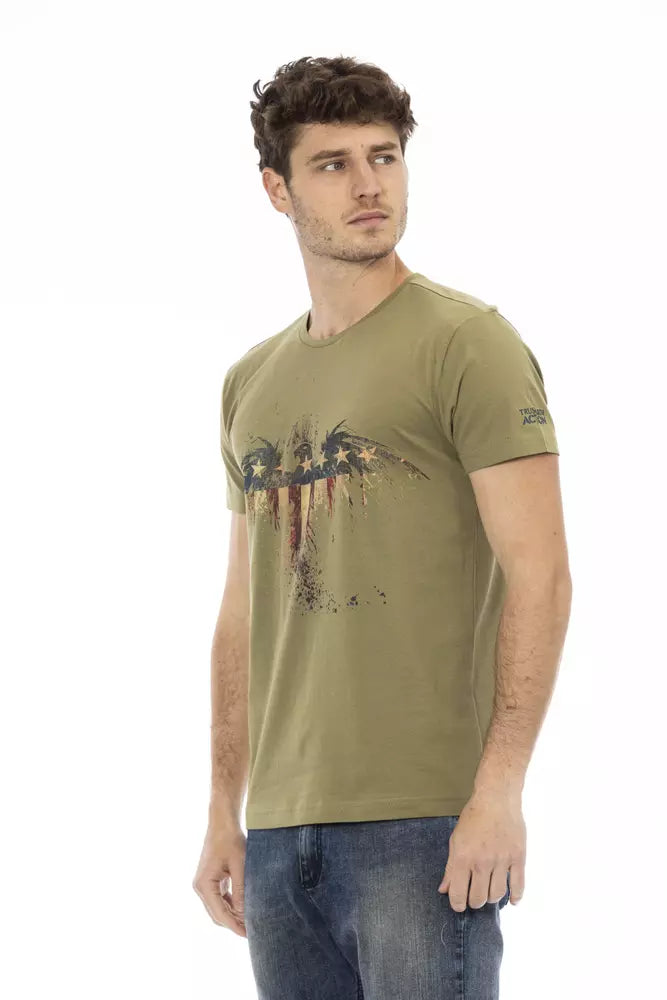 Camiseta de algodón verde Action de Trussardi para hombre