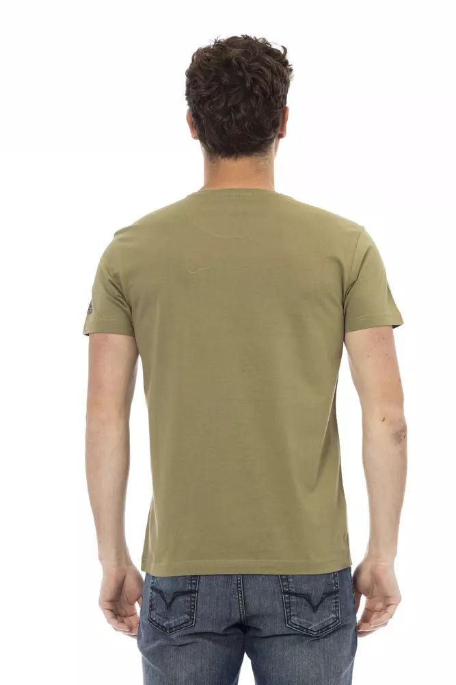 Camiseta de algodón verde Action de Trussardi para hombre