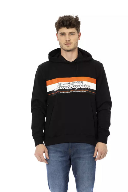 Sudadera con capucha de algodón negra para hombre de Automobili Lamborghini