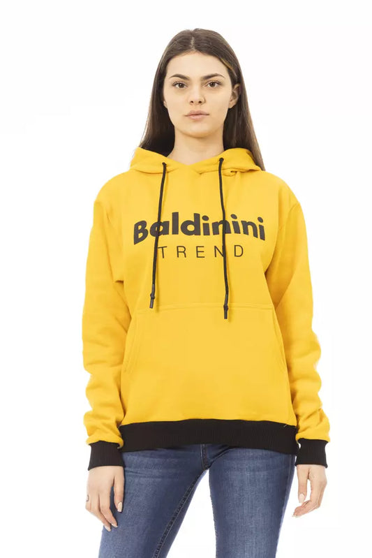 Sudadera con capucha Baldinini Trend de algodón amarillo para mujer