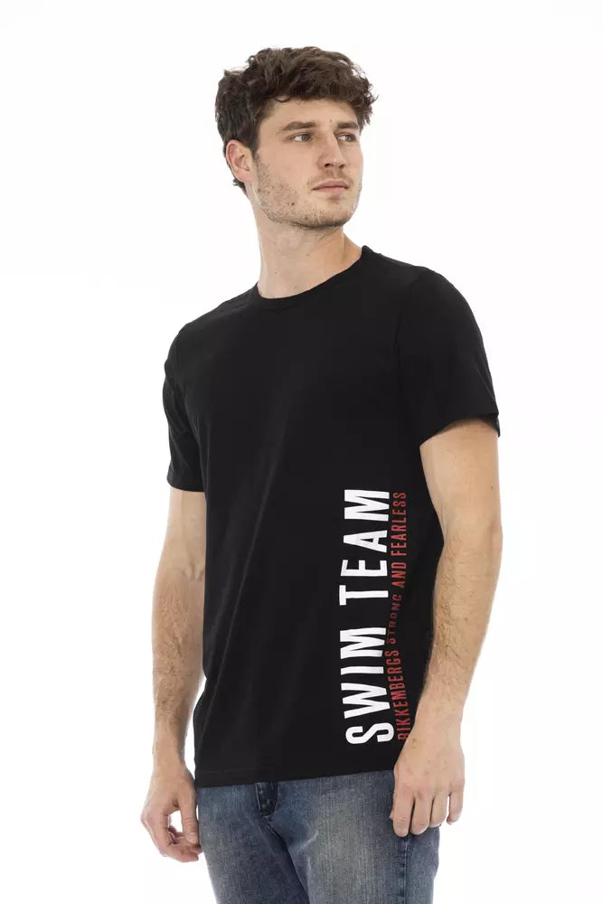 Camiseta de algodón negra para hombre de Bikkembergs