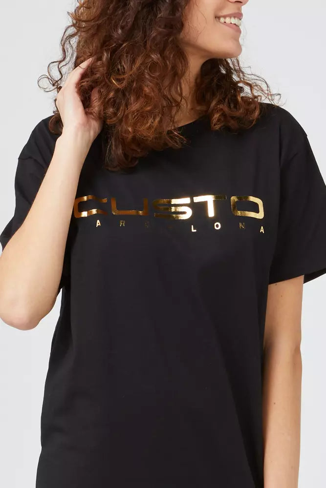 Camiseta de algodón negra para mujer Custo Barcelona
