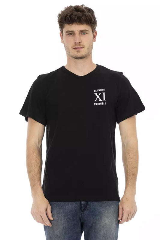 Camiseta de algodón negra para hombre de Bikkembergs