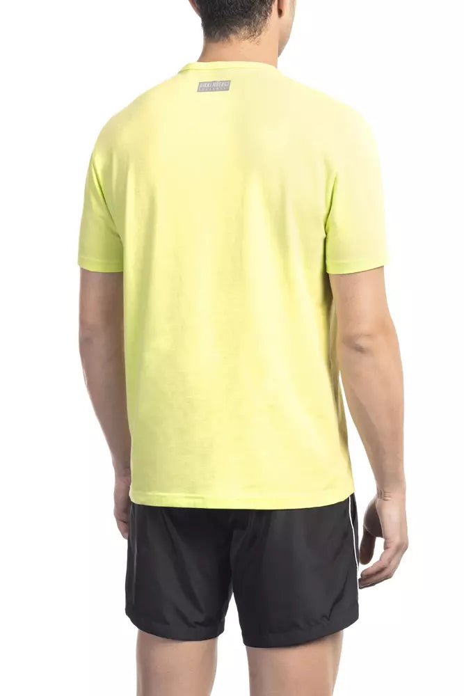 Camiseta de algodón amarilla para hombre de Bikkembergs