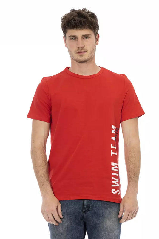 Camiseta de algodón roja Bikkembergs para hombre