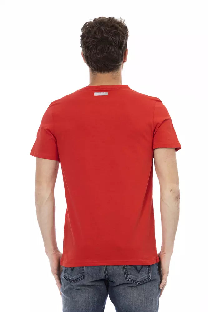 Camiseta de algodón roja Bikkembergs para hombre