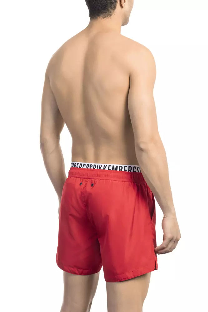 Bikkembergs Red Polyester Men Swim Short