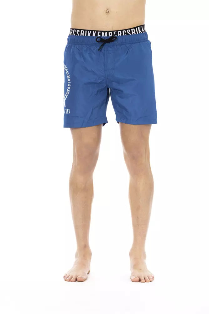 Bikkembergs Blue Polyester Men Swim Short