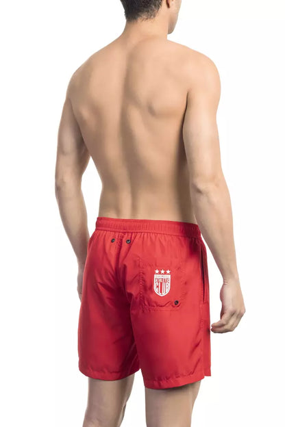 Bañador corto de poliéster rojo para hombre de Bikkembergs