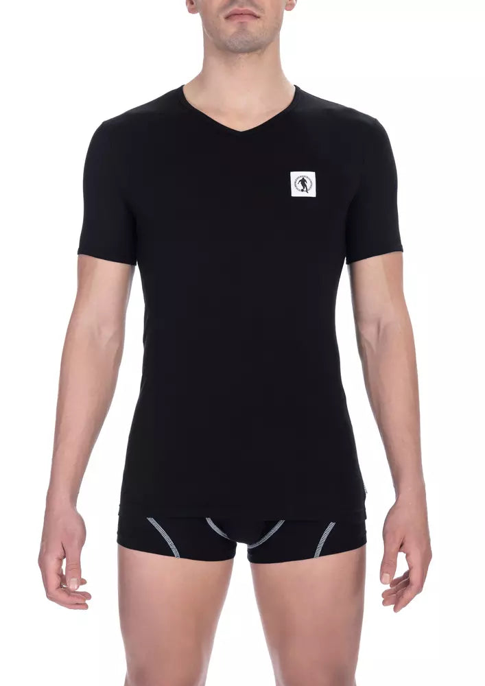 Camiseta de algodón negra para hombre de Bikkembergs