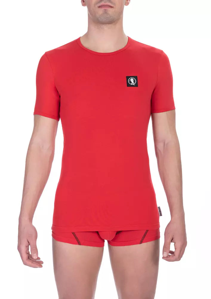 Camiseta de algodón roja para hombre de Bikkembergs