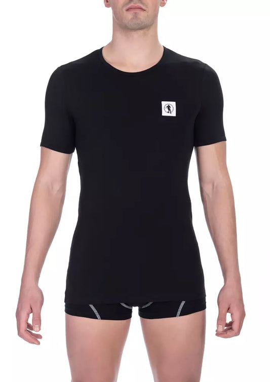 Camiseta de algodón negra Bikkembergs para hombre