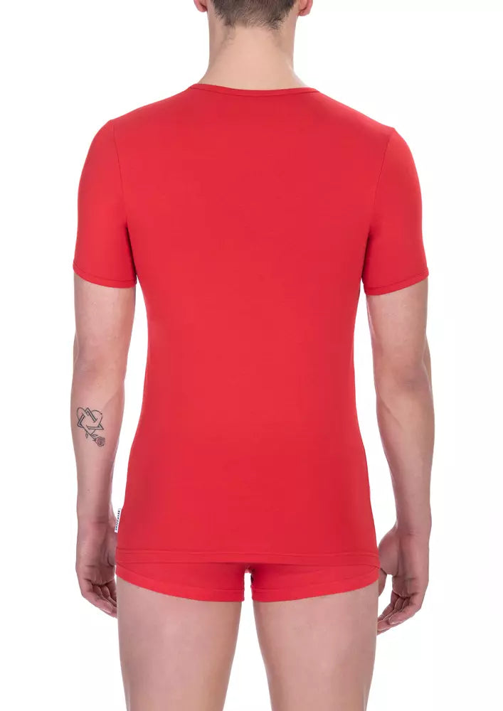 Camiseta de algodón roja para hombre de Bikkembergs