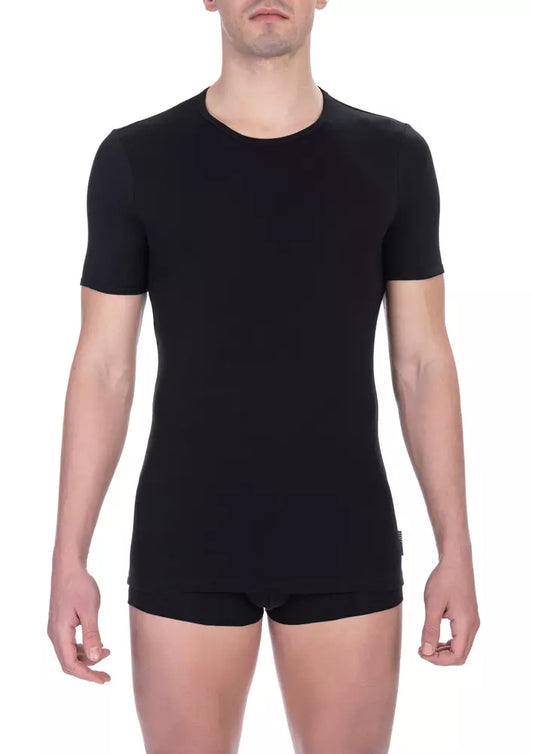 Camiseta de algodón negra para hombre de Bikkembergs