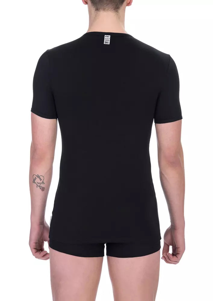 Camiseta de algodón negra para hombre de Bikkembergs