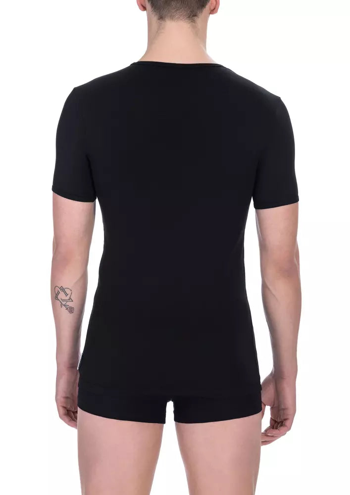 Camiseta de algodón negra para hombre de Bikkembergs