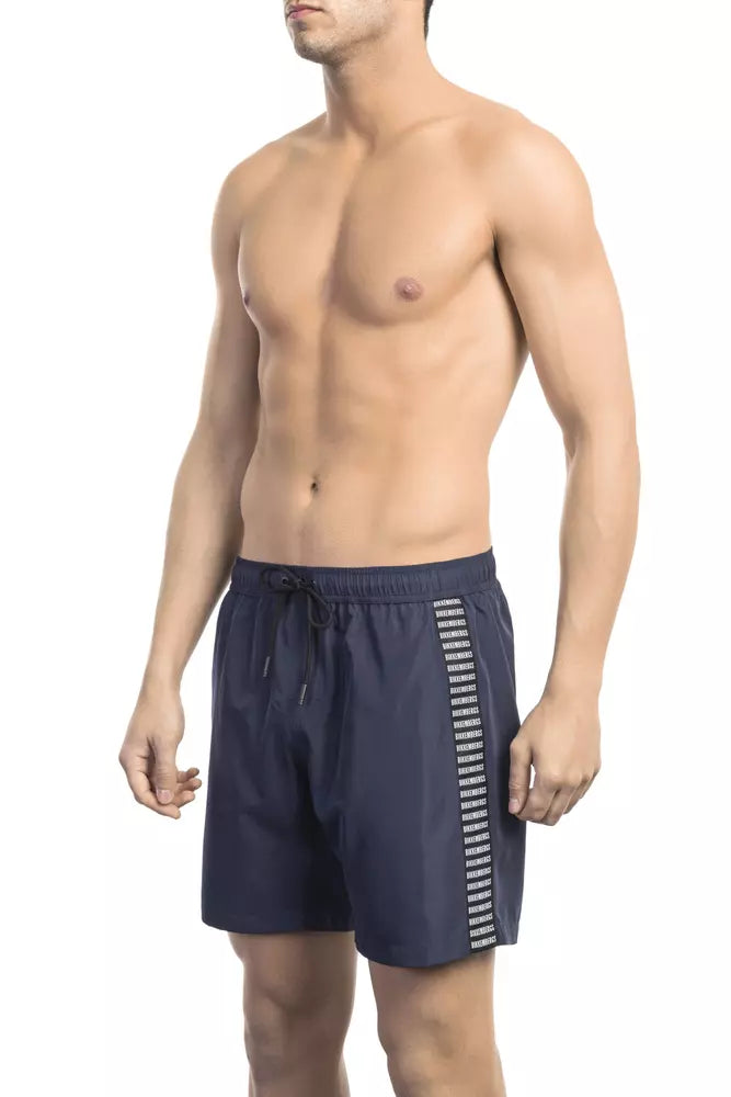 Bikkembergs Blue Polyester Men Swim Short