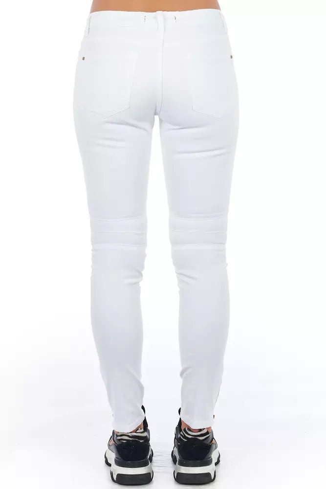 Frankie Morello White Cotton Women Jeans