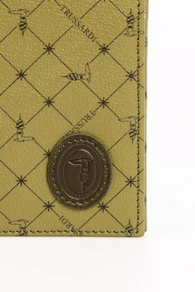 Cartera de hombre de piel verde Trussardi