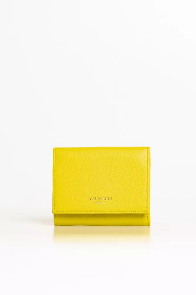 Cartera de mujer de piel amarilla Trussardi