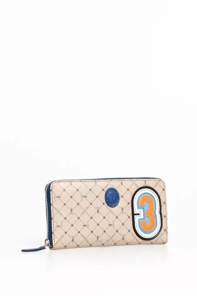 Cartera de hombre de piel beige Trussardi