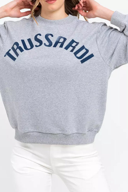 Suéter Trussardi de algodón gris para mujer