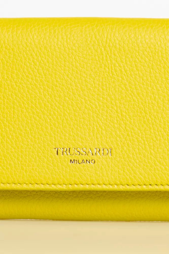 Cartera de mujer de piel amarilla Trussardi