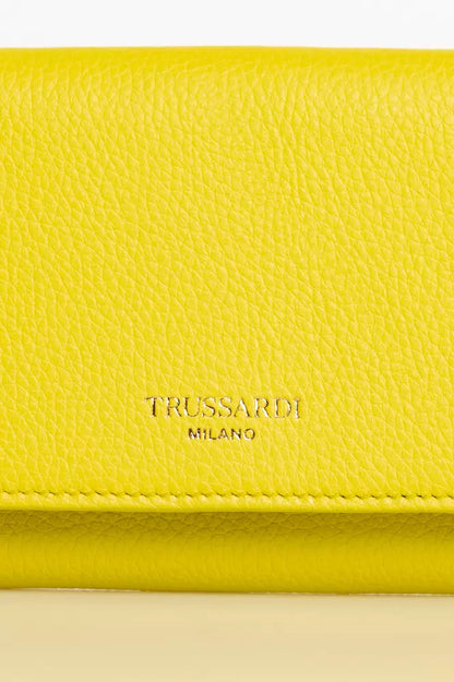 Cartera de mujer de piel amarilla Trussardi