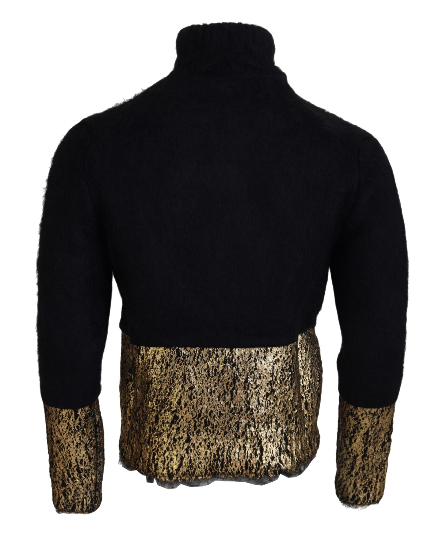 Impresionante jersey de cuello redondo en negro y dorado de Dolce &amp; Gabbana