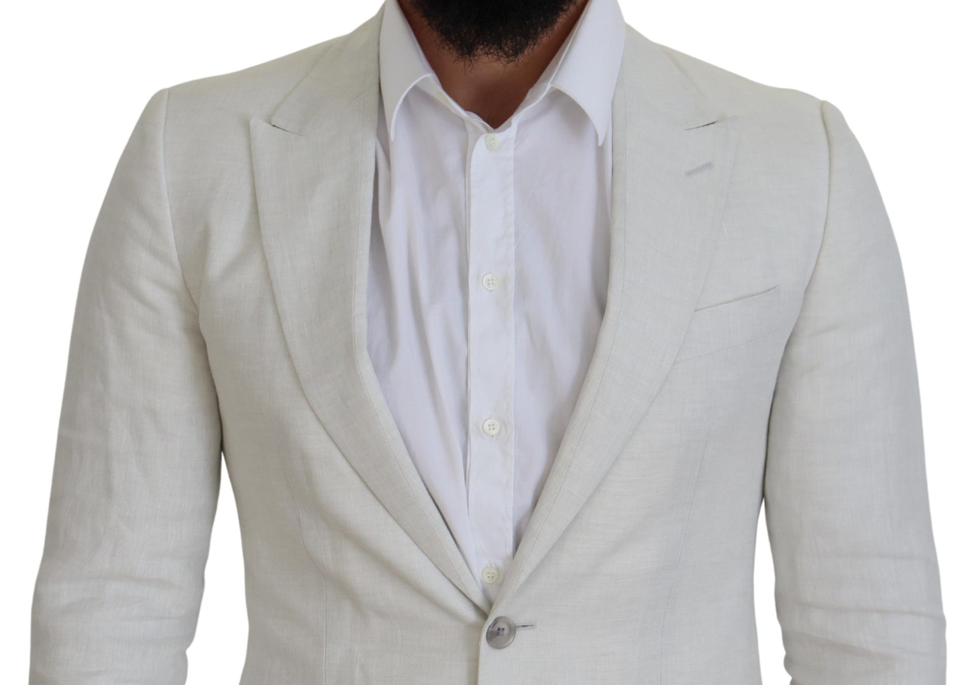 Blazer elegante Sicilia de botonadura sencilla en color blanco de Dolce &amp; Gabbana