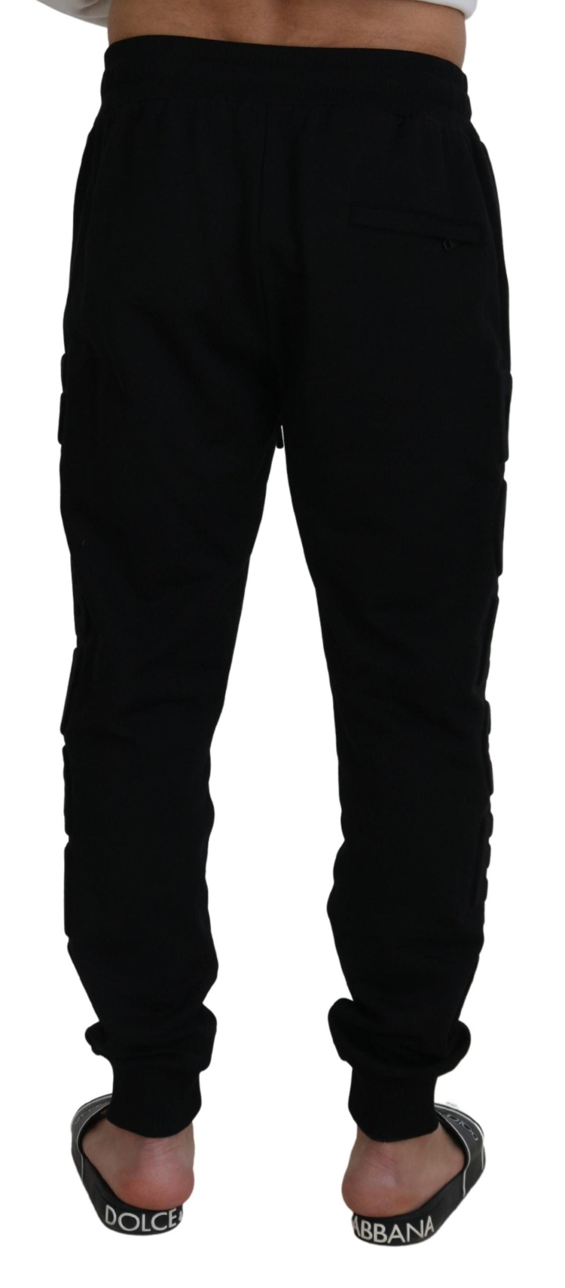 Pantalones jogger elegantes de algodón negro de Dolce &amp; Gabbana