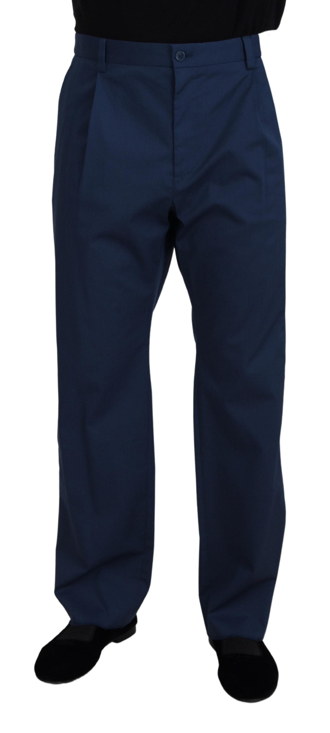 Pantalones elegantes de mezcla de algodón azul de Dolce &amp; Gabbana para hombre